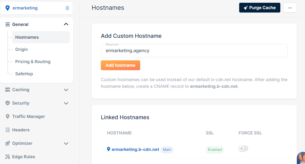 Managing pull zone settings in BunnyCDN