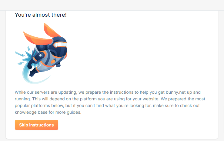 BunnyCDN pull zone setup instructions